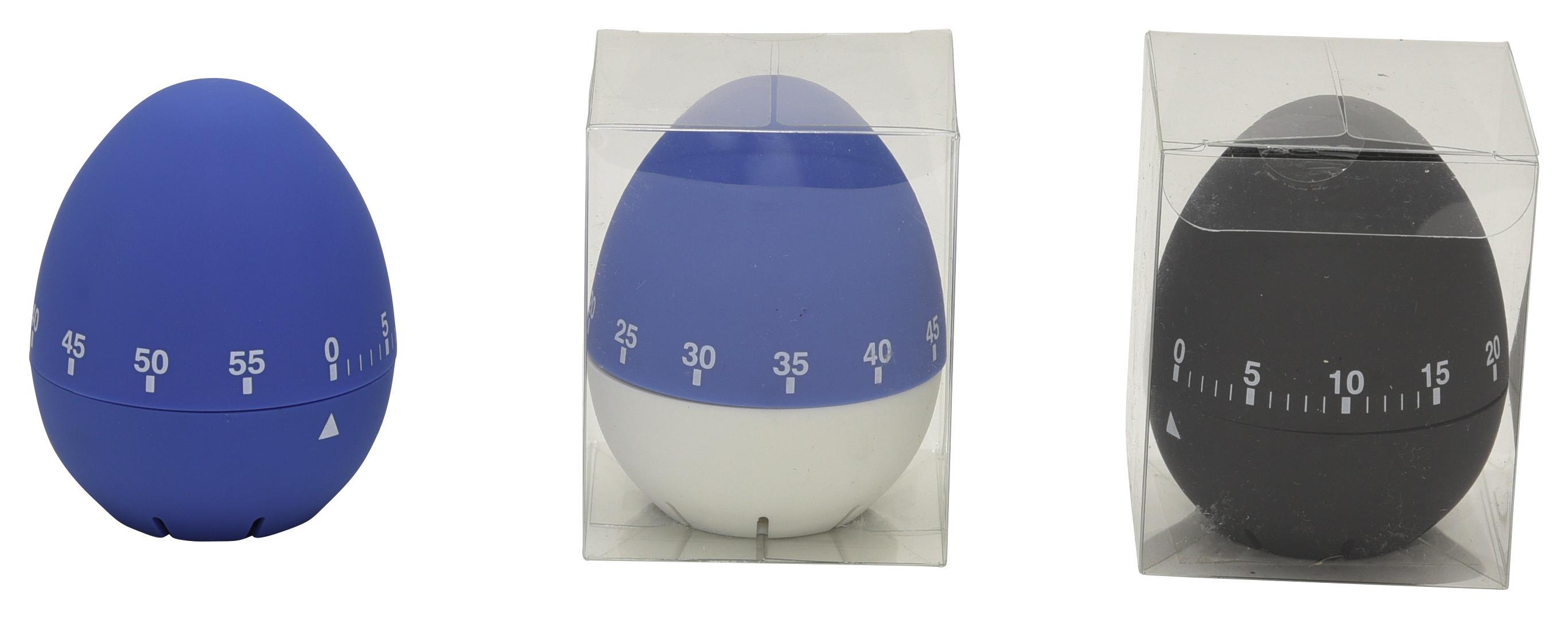 Óra Tojás Formájú - Kék/Fekete, konvencionális, Műanyag (6/7,5/6cm)