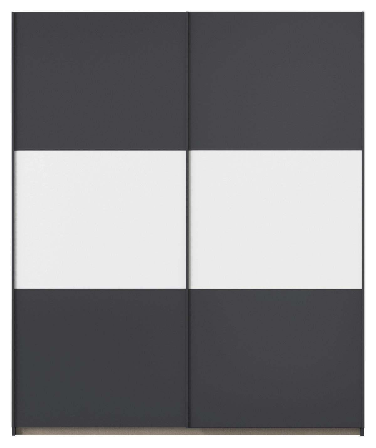 Schwebetürenschrank Neo Grau Weiß B: 175 cm - Alufarben/Weiß, MODERN, Holzwerkstoff (175/210/59cm) - Rauch Möbel