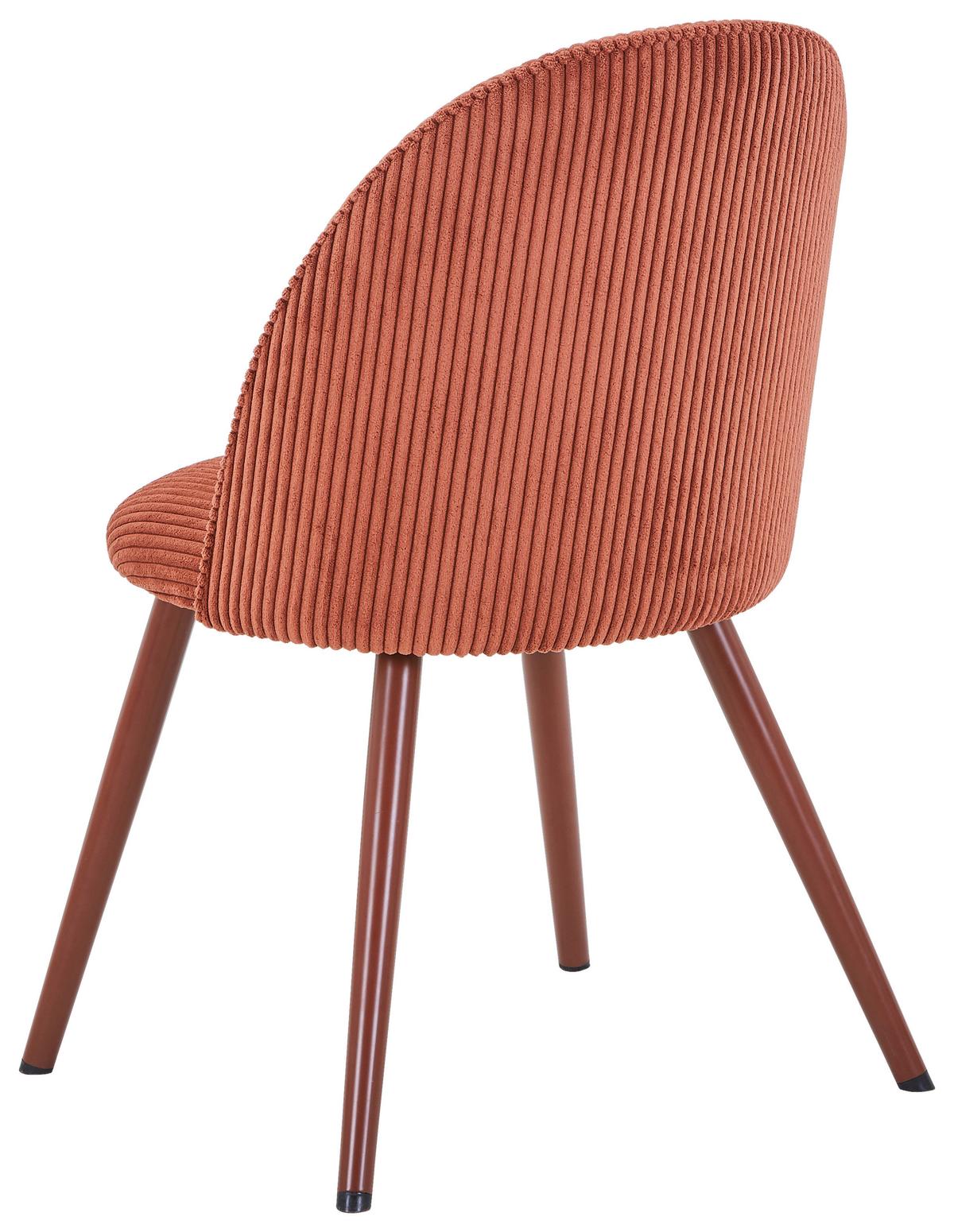 Vierfußstuhl Wando Cord Rotbraun Gepolstert - Rotbraun, Trend, Textil/Metall (53/84/54cm)