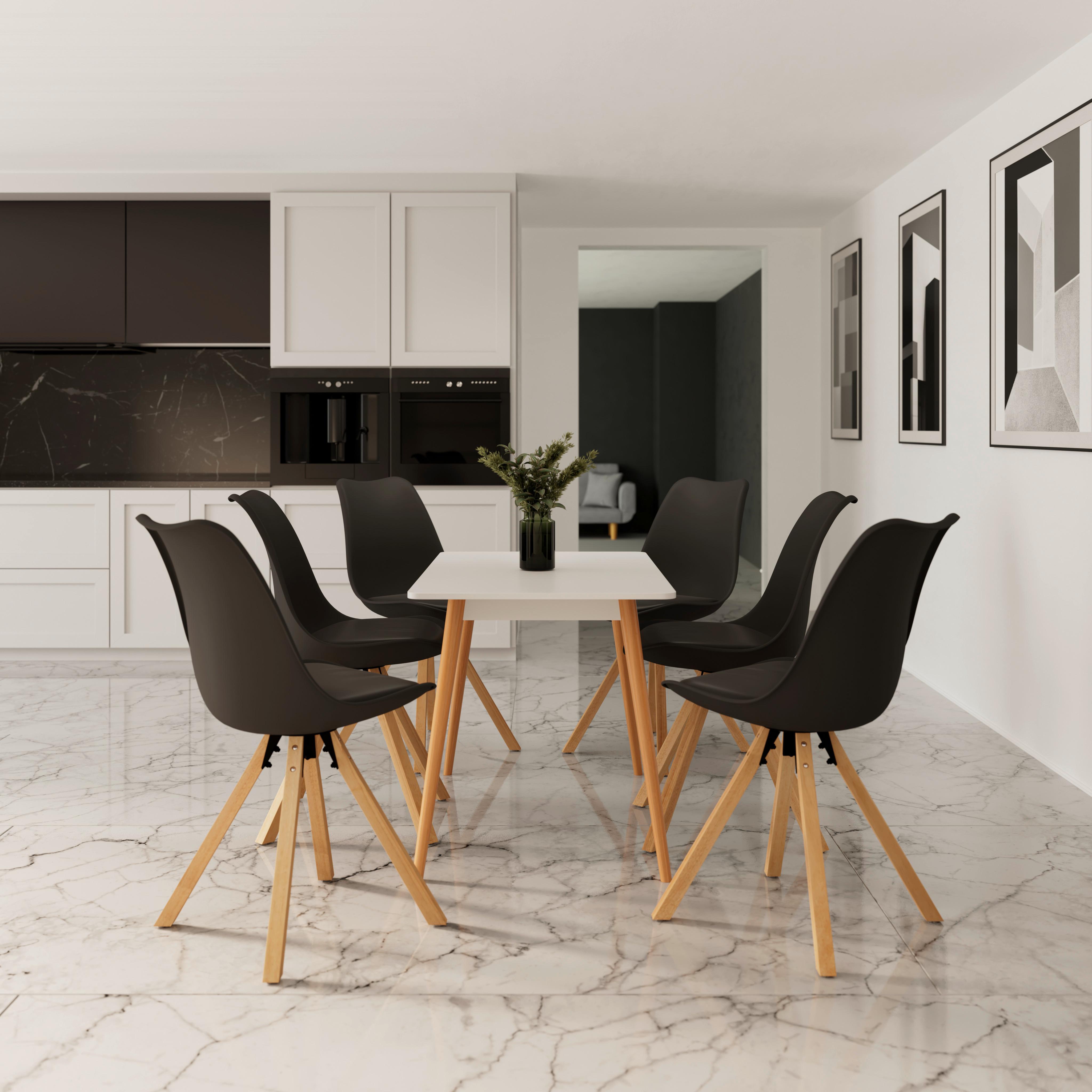 STOLIČKA LILLY 2 -TOP- - čierna/prírodná farba, Modern, drevo/textil (48,5/84/55cm) - Based