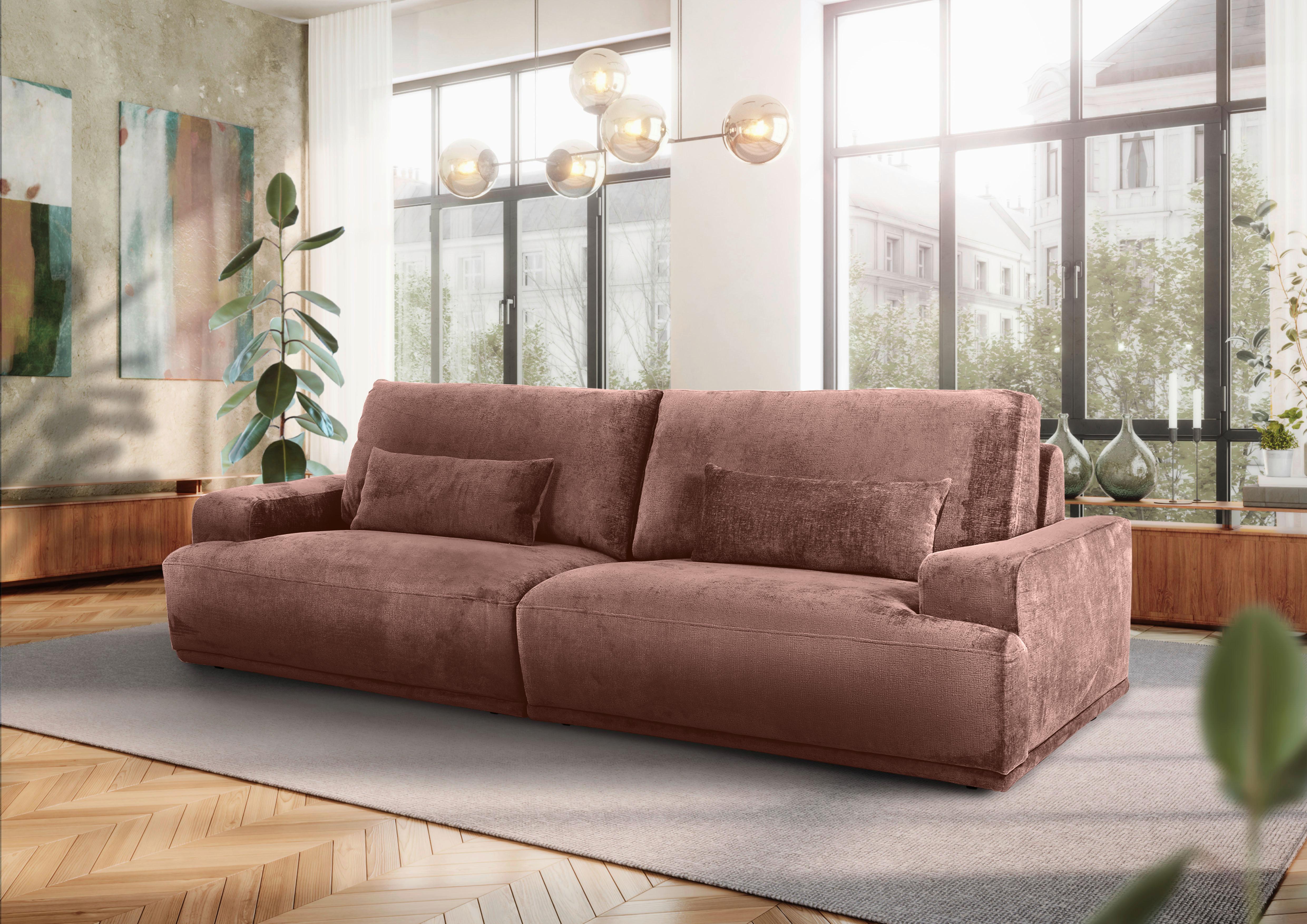 Bigsofa Mezino Altrosa B: 282 cm - Schwarz/Altrosa, KONVENTIONELL, Textil (282/73/115cm) - MID.YOU