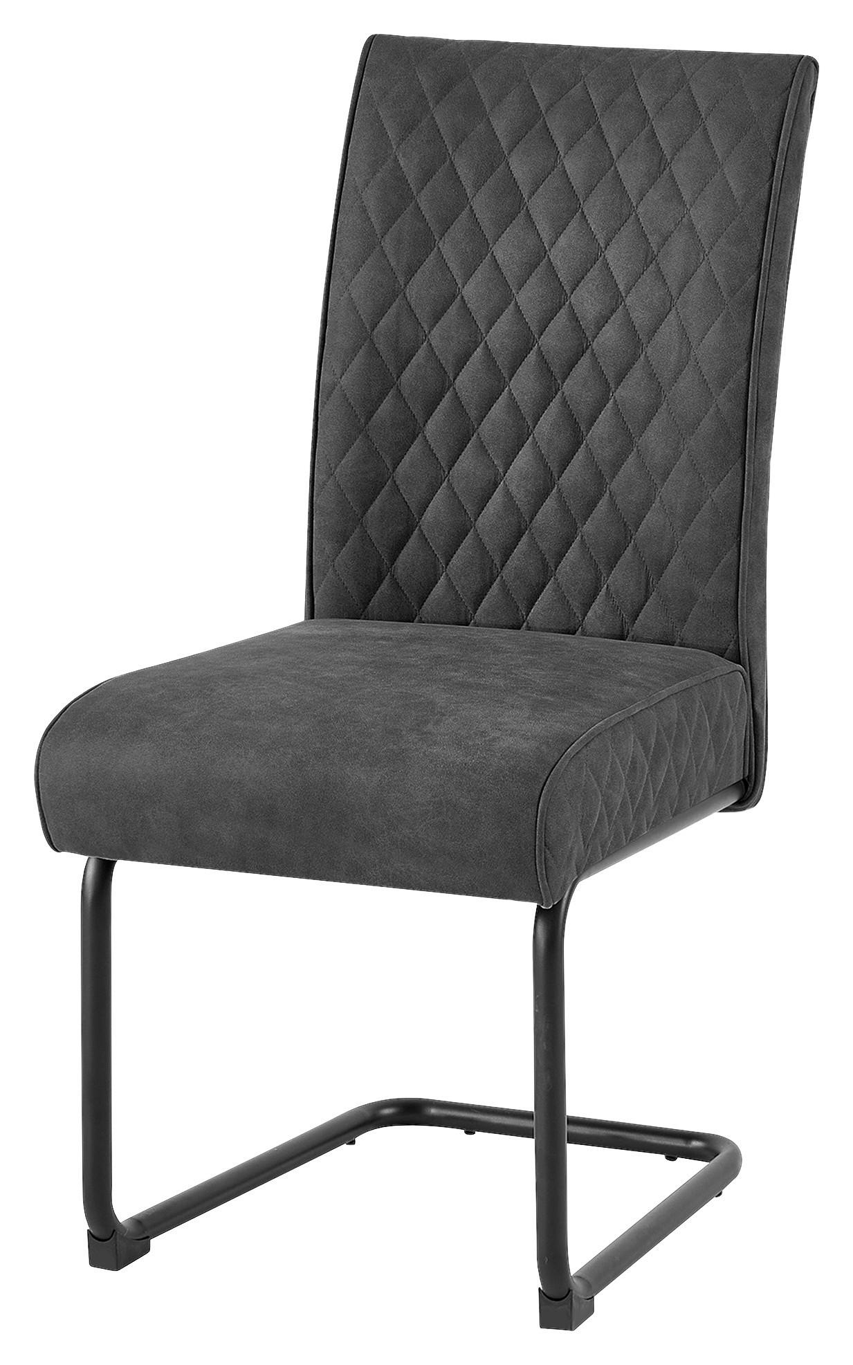 Schwingstuhl-Set Maria-XXL - Anthrazit/Schwarz, MODERN, Textil/Metall (45/95/60cm) - MID.YOU