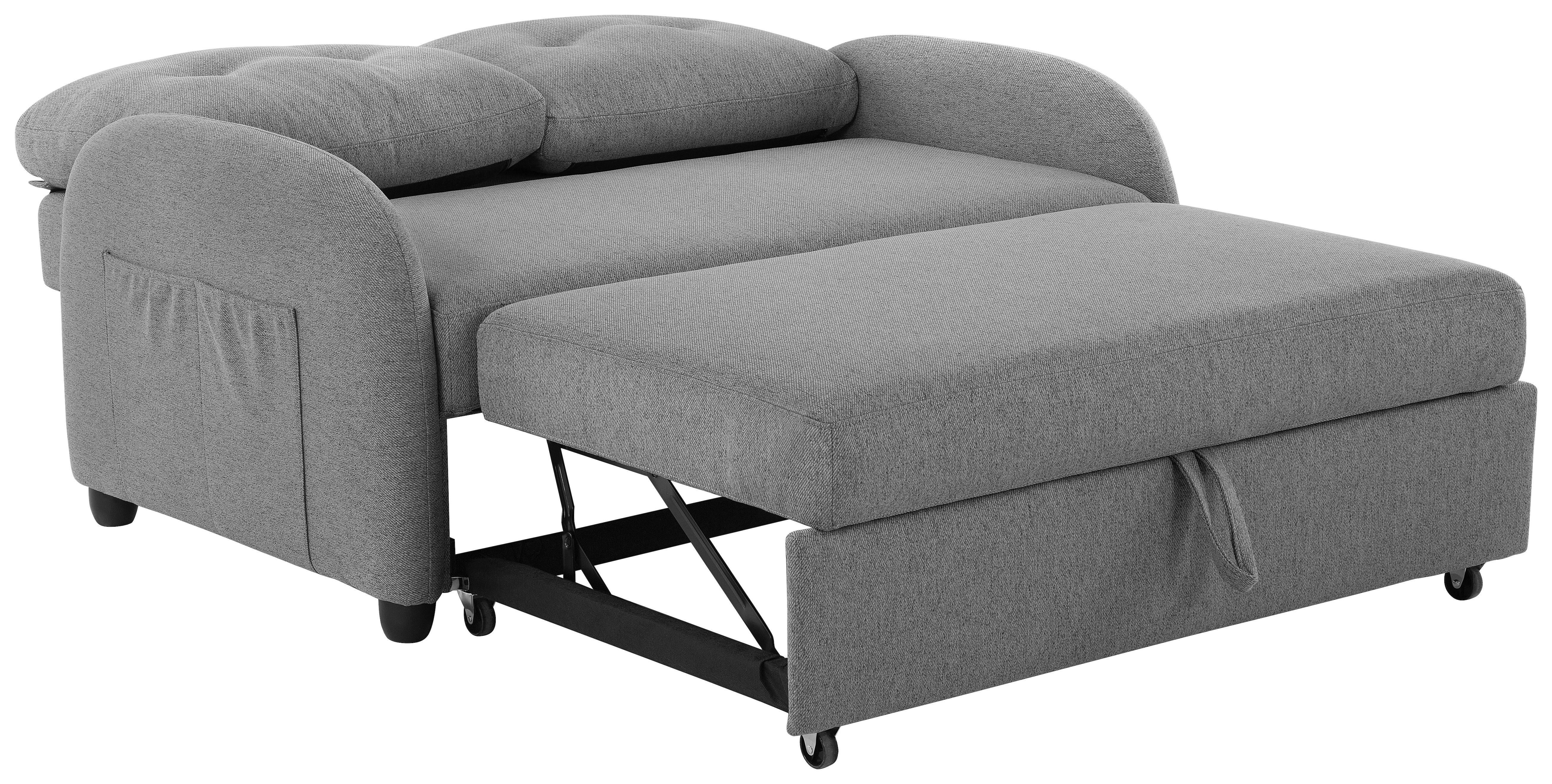 Rozkládací pohovka COSMO, tmavě šedá, max. 240 kg - černá/tmavě šedá, Design, textil/plast (140/94/95cm) - Livetastic