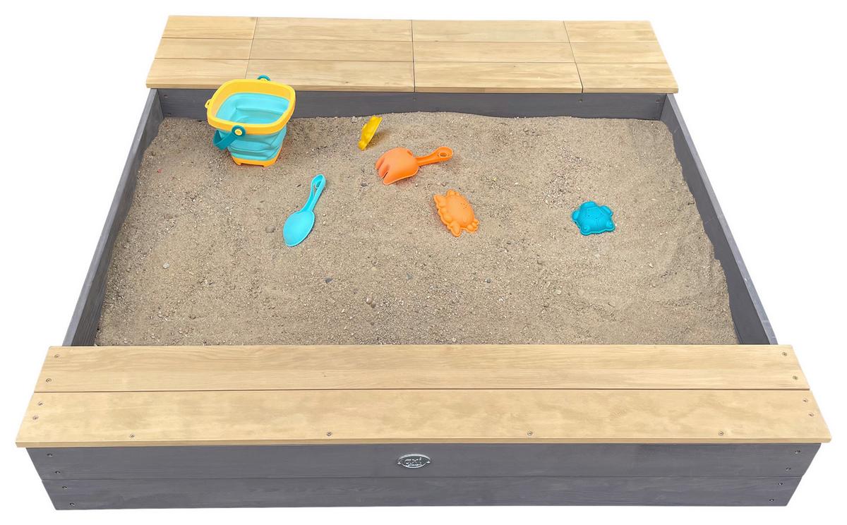 Sandkasten A031.016.20 - Braun/Grau, KONVENTIONELL, Holz (117/18,7/119cm) - Ambia Garden