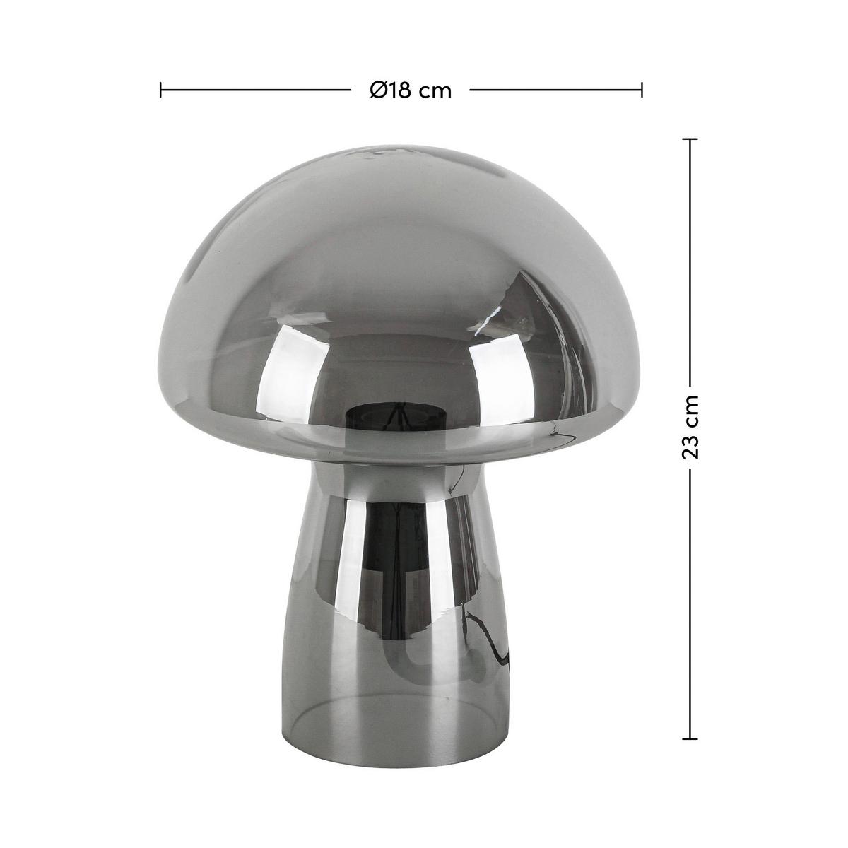 STOLNÍ LAMPA SCHWAMI - šedá/černá, Moderní, plast/sklo (18/23cm) - Modern Living