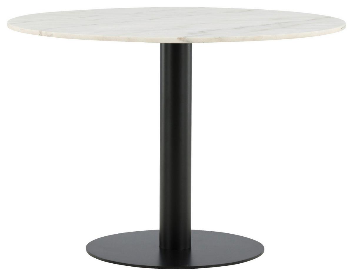 Esstisch Estelle - Schwarz/Weiß, Design, Stein/Metall (106/106/75cm) - Livetastic