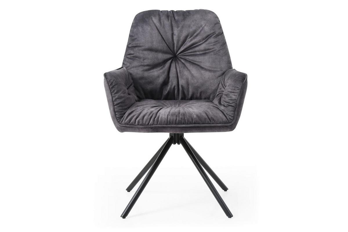 Armlehnstuhl Schwarz B: 61 Cm - Schwarz, MODERN, Textil/Metall (61/90/59cm) - Livetastic