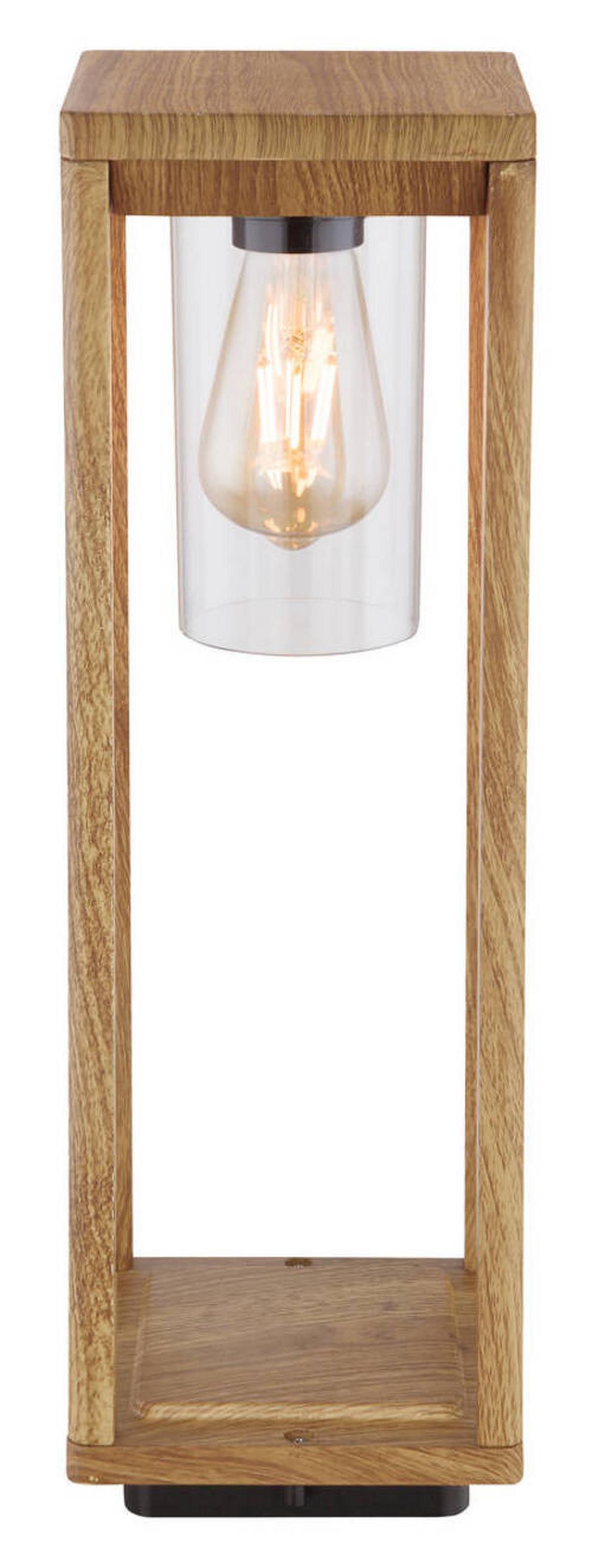 Außenleuchte Candela 15 Watt Aluminium - Klar/Naturfarben, Basics, Kunststoff/Metall (15/15/50cm) - Globo