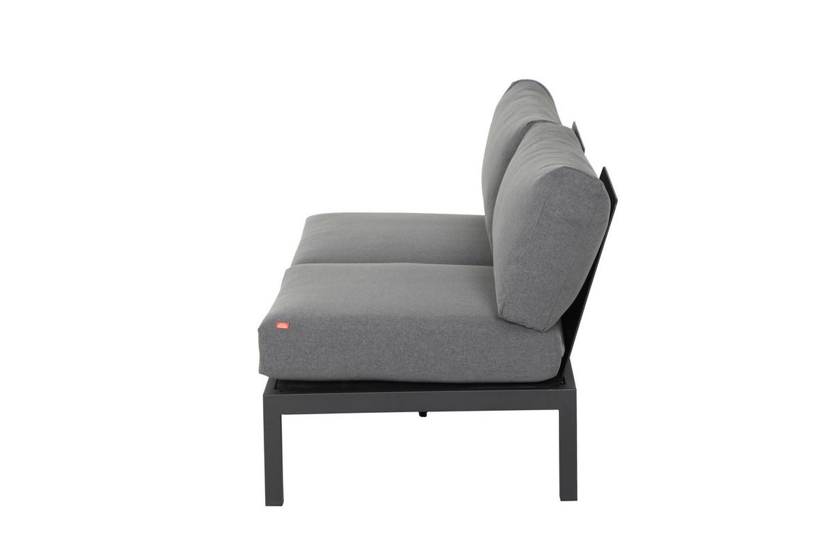 Loungegarnitur 4-Tlg Teakholz/Metall mit Kissen - Anthrazit/Grau, KONVENTIONELL, Holz/Textil (252/84/252cm) - Siena Garden