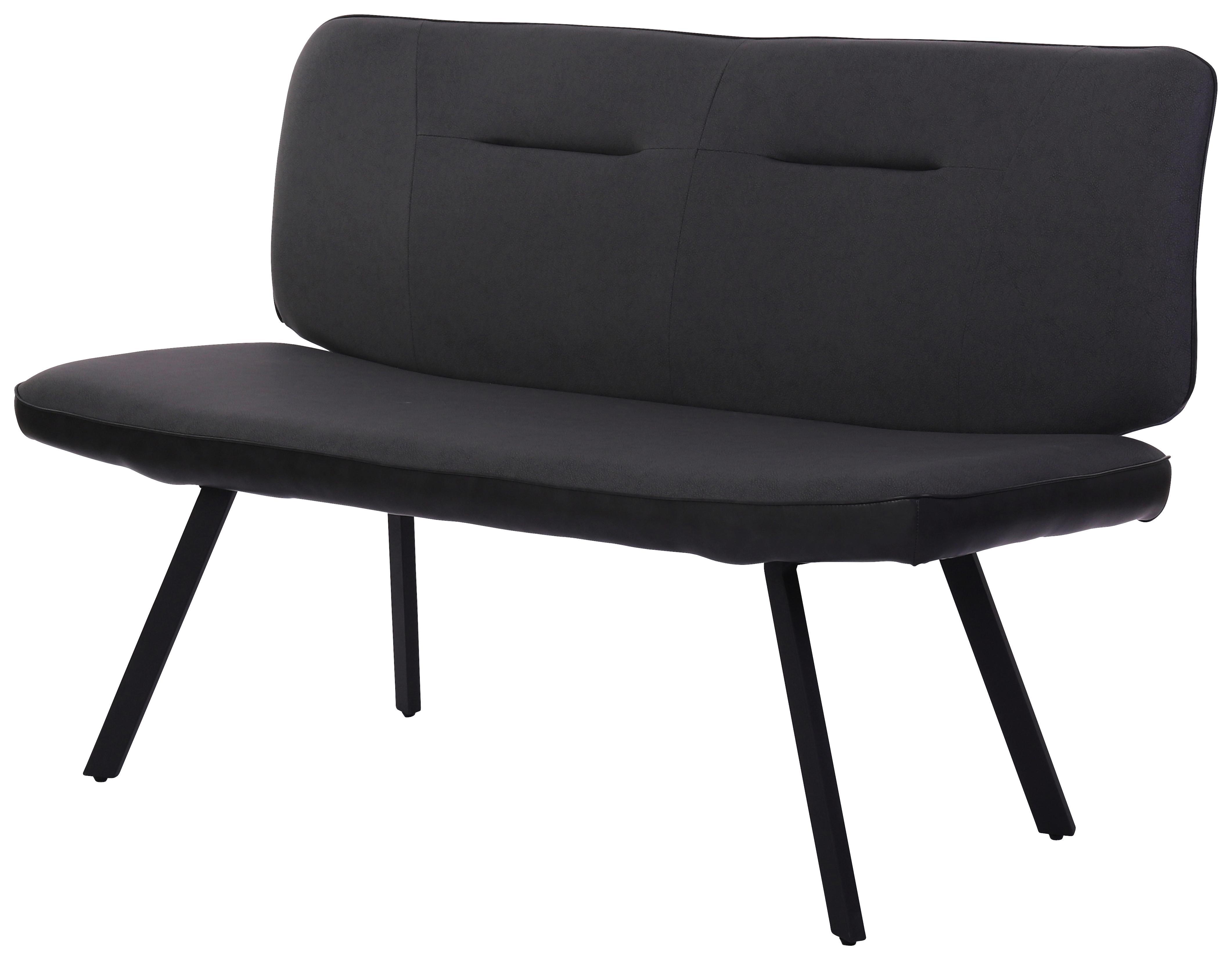 Sitzbank Scott - Schwarz/Grau, MODERN, Textil/Metall (142/92,5/66cm)