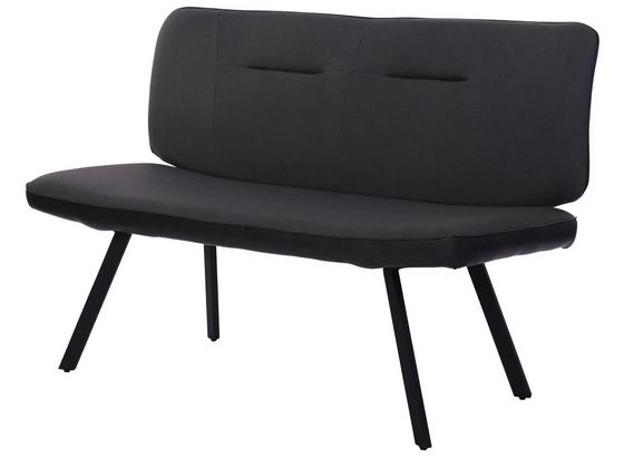 Sitzbank Scott - Schwarz/Grau, MODERN, Textil/Metall (142/92,5/66cm)