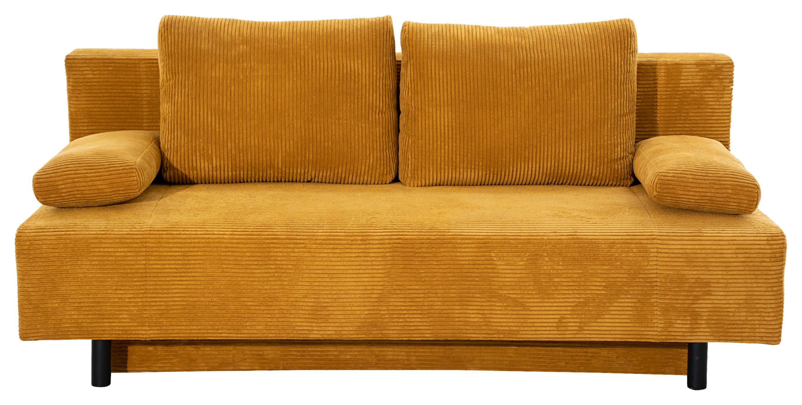 SOFA Leoni, Currygelb B: 191 cm - Currygelb/Schwarz, KONVENTIONELL, Holz/Textil (191/92/89cm) - MID.YOU