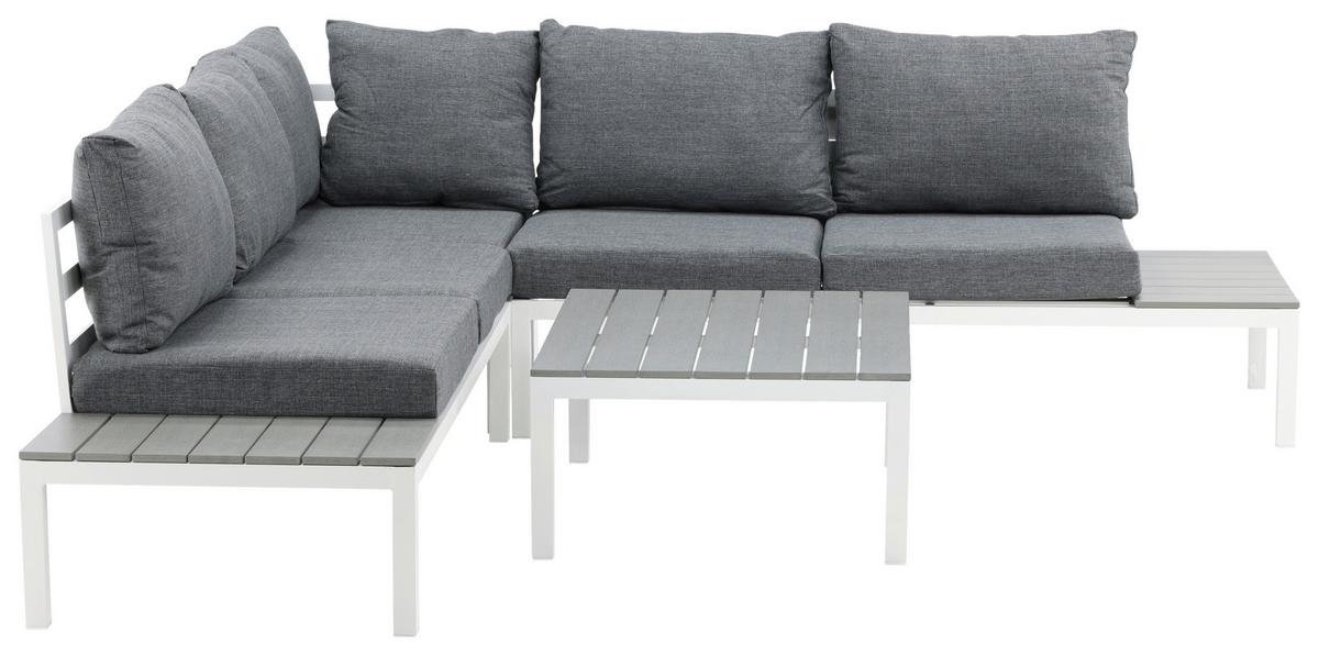 Loungegarnitur Odense - Weiß, KONVENTIONELL, Metall (133/167cm) - Gardenson