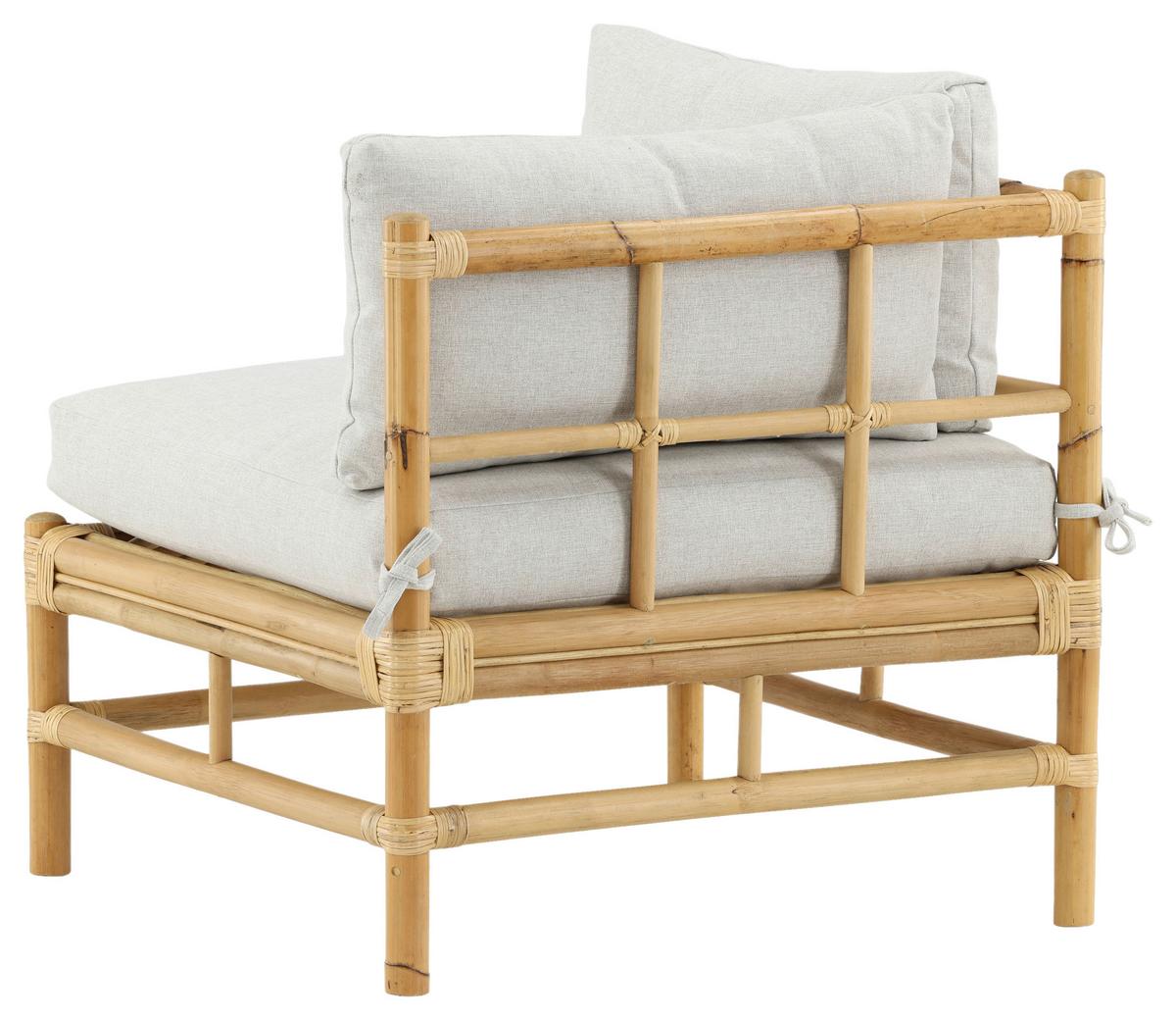 Loungeeckteil Cane - Hellbraun, KONVENTIONELL, Holz/Textil (75/70/74cm) - Gardenson