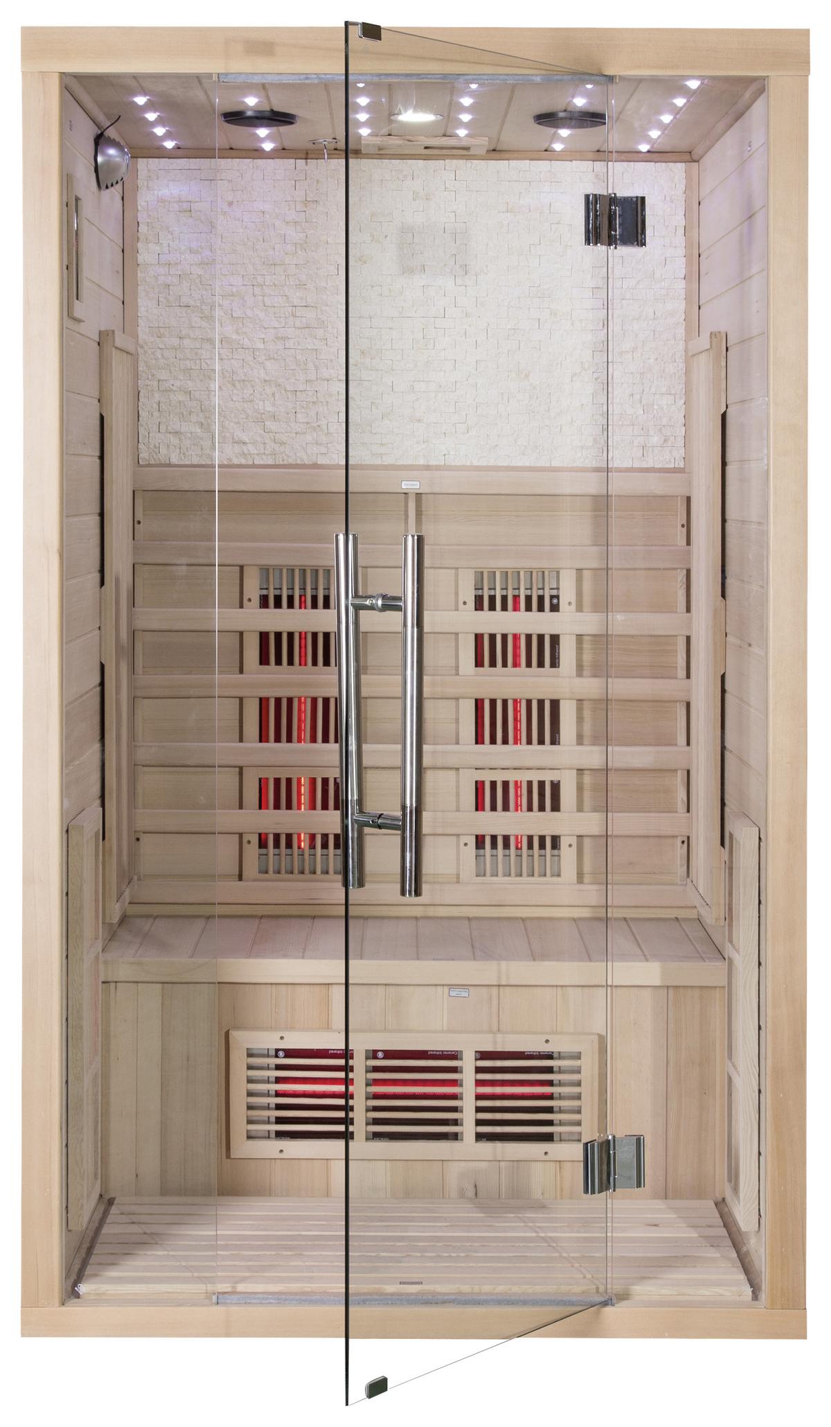 Infrarotkabine 2 Personen 120x200x105cm Göteborg - Naturfarben, MODERN, Holz (120/200/105cm)