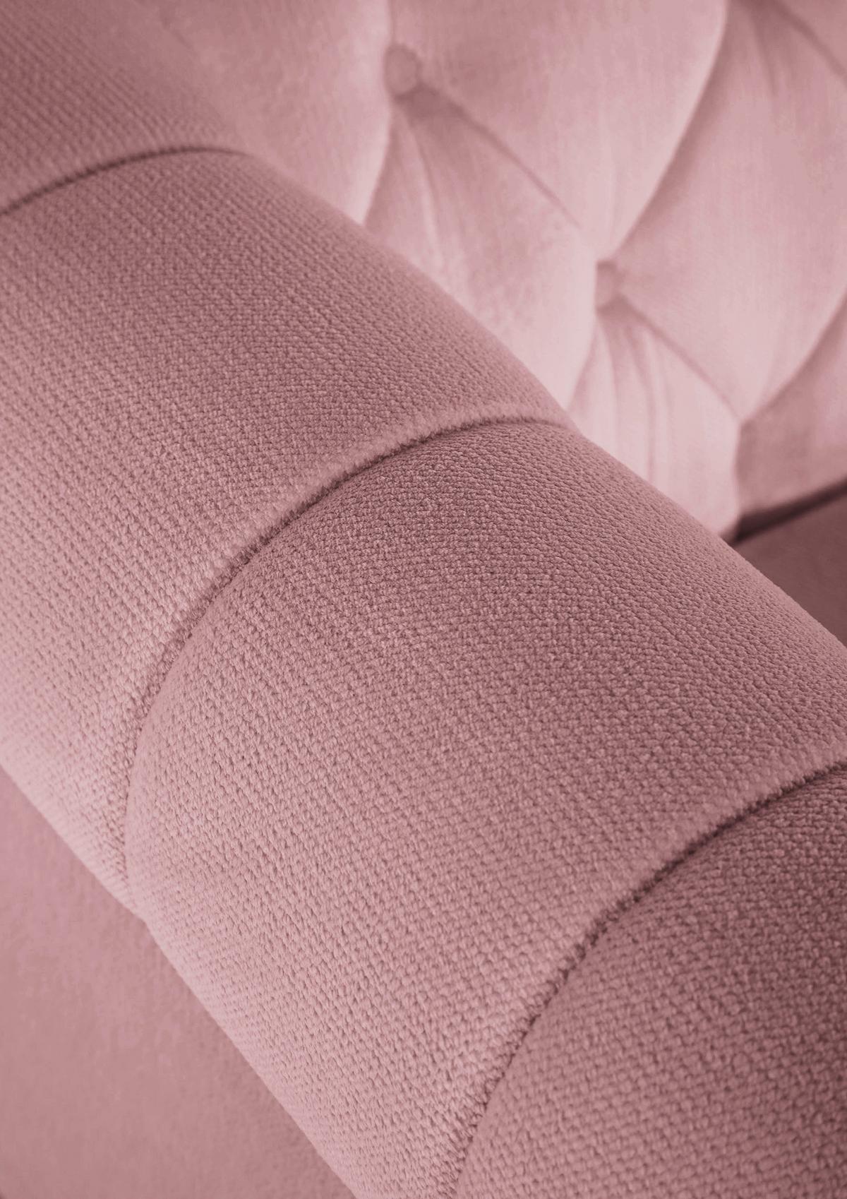 Ecksofa Jonte Rosa S: 160x260 cm - Dunkelbraun/Rosa, Design, Textil (160/260cm) - MID.YOU