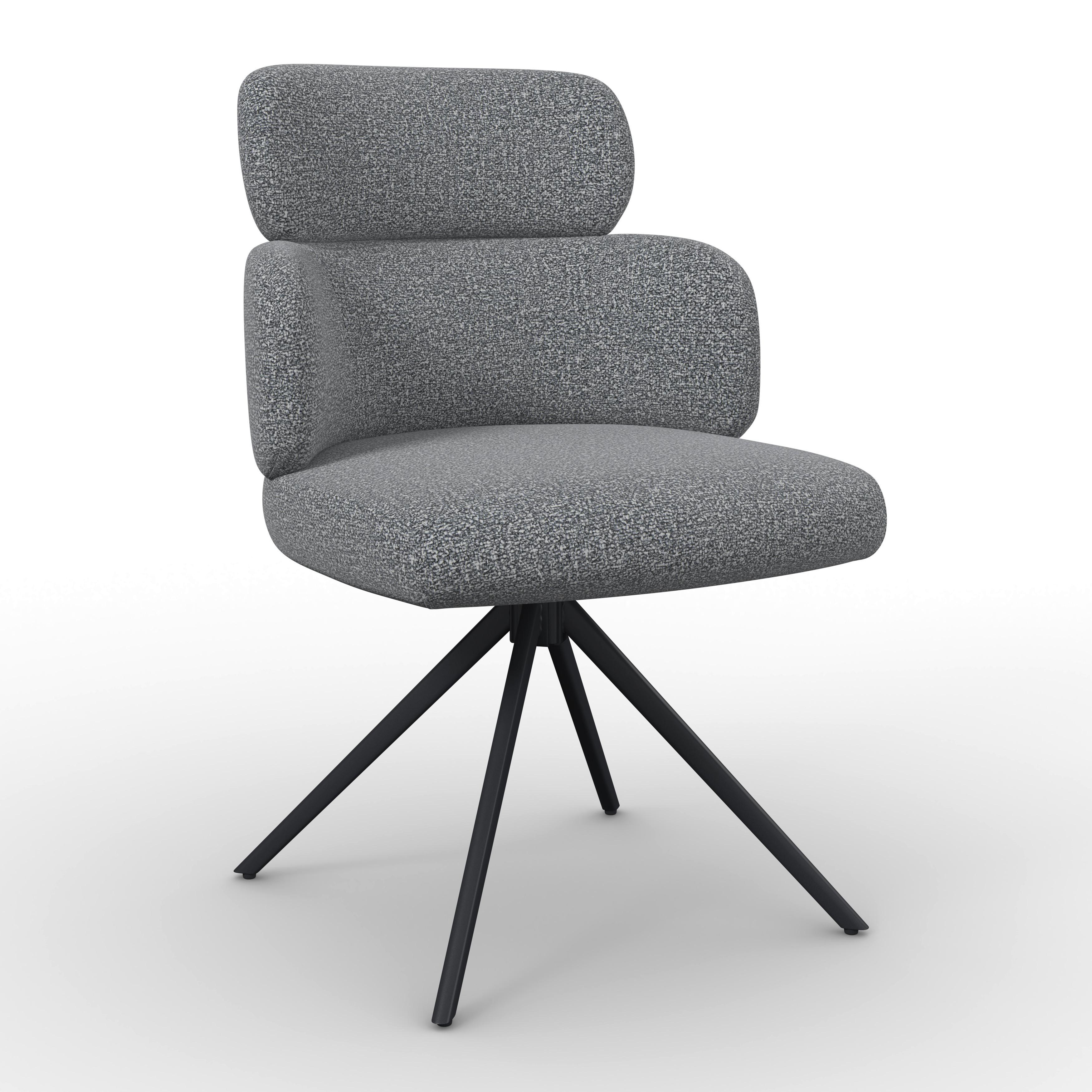 STOLIČKA S PODRÚČKAMI KARO - čierna/sivá, Modern, kov/textil (58/88/65cm) - Bessagi Home