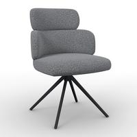 STOLIČKA S PODRÚČKAMI KARO - čierna/sivá, Modern, kov/textil (58/88/65cm) - Bessagi Home