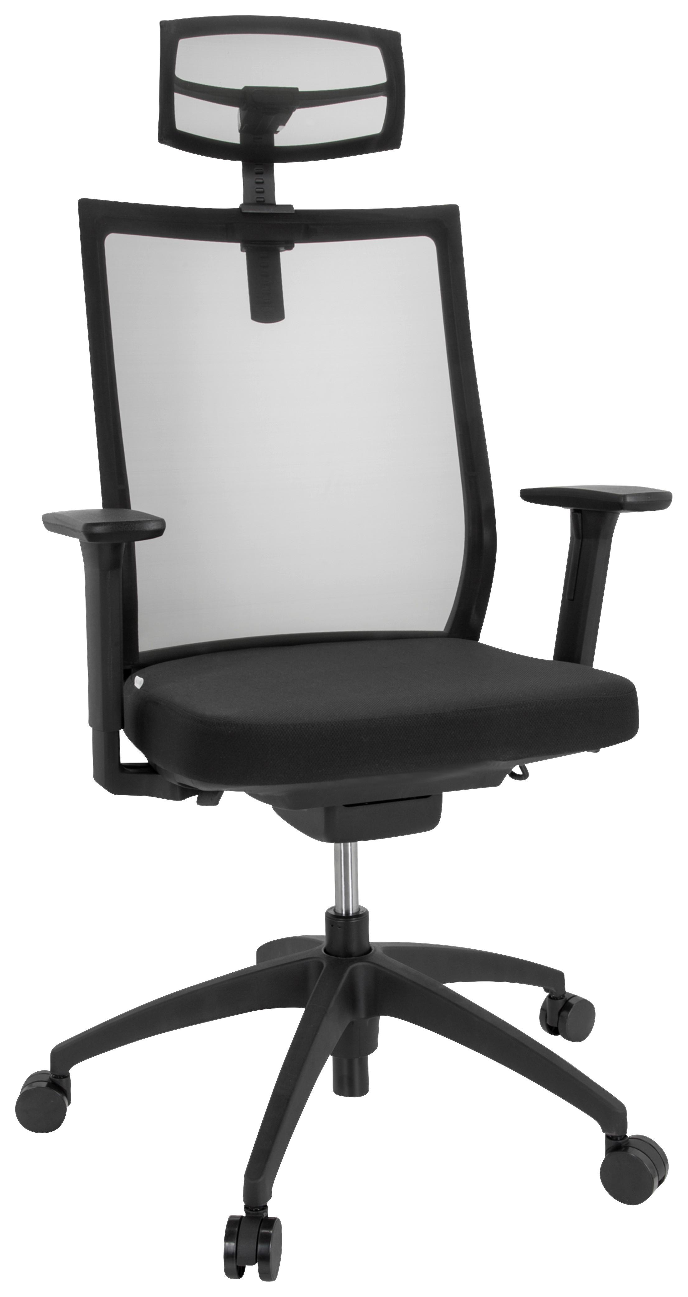 Drehstuhl Aspen Pro - Schwarz, Basics, Kunststoff/Textil (63/111-121/55cm) - MID.YOU