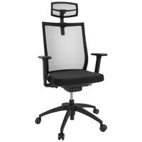 Drehstuhl Aspen Pro - Schwarz, Basics, Kunststoff/Textil (63/111-121/55cm) - MID.YOU
