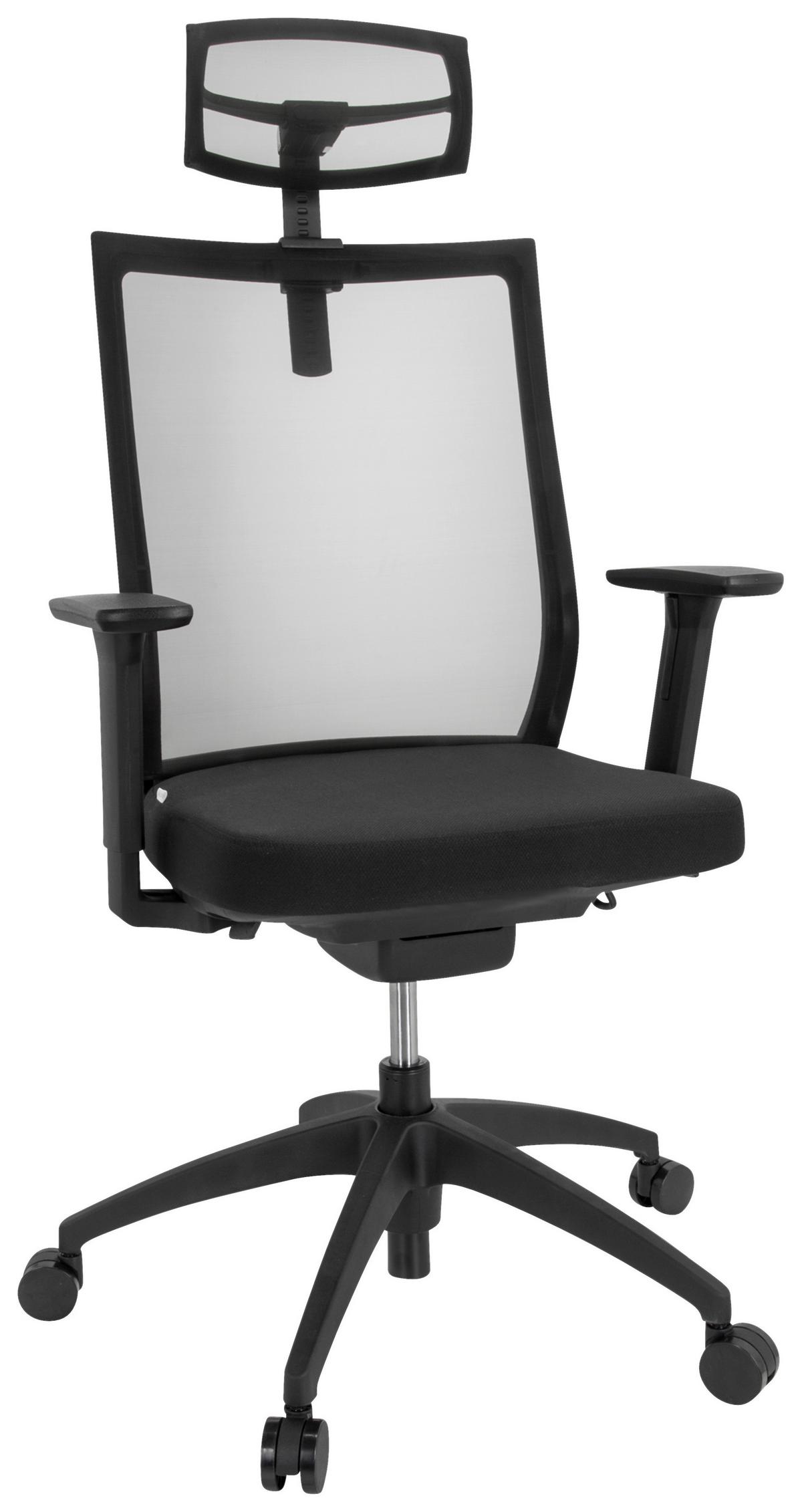 Drehstuhl Aspen Pro - Schwarz, Basics, Kunststoff/Textil (63/111-121/55cm) - MID.YOU