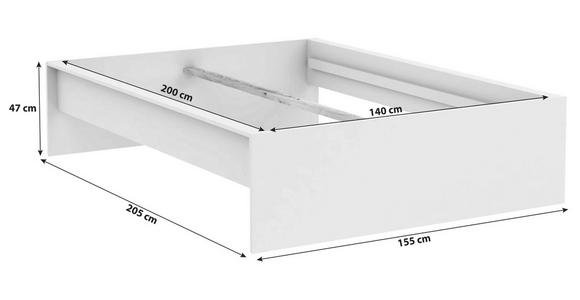 Unit Elements Bettrahmen 140x200 cm Eichefarben - Eichefarben, KONVENTIONELL, Holzwerkstoff (205/155/47cm) - Ondega