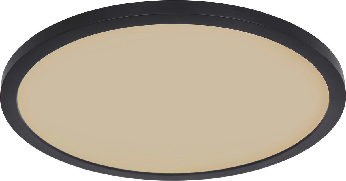 KOUPELNOVÉ STROPNÍ SVÍTIDLO ULOL,P/V: 29,4/2,5 cm,IP44 - bílá/černá, Konvenční, plast (29,4/2,5cm) - Mömax