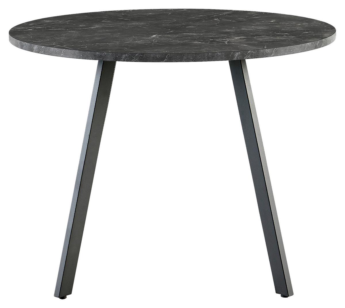 Esstisch Andre Melamin Schwarz, B: 100 Cm - Schwarz, KONVENTIONELL, Holzwerkstoff/Metall (100/76/100cm) - B&B Italia