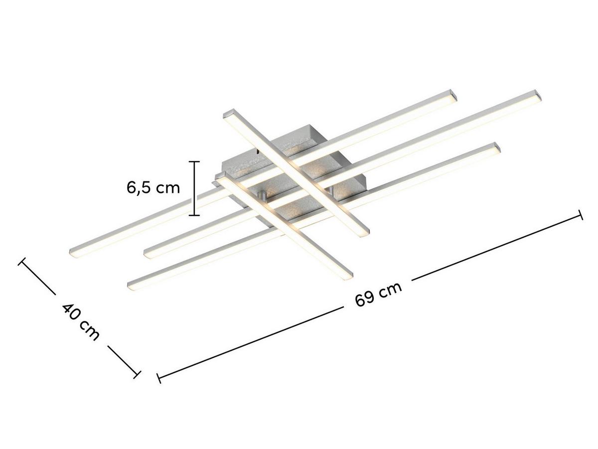 LED-Deckenleuchte Cindy - Silberfarben, Basics, Kunststoff/Metall (40/69/6,5cm) - Luca Bessoni