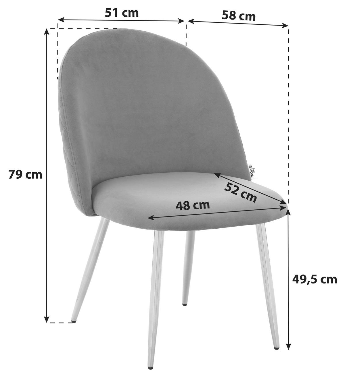 Polsterstuhl Artdeco Blau, Beine Gold - Blau/Goldfarben, MODERN, Textil/Metall (51/79/58cm) - MID.YOU