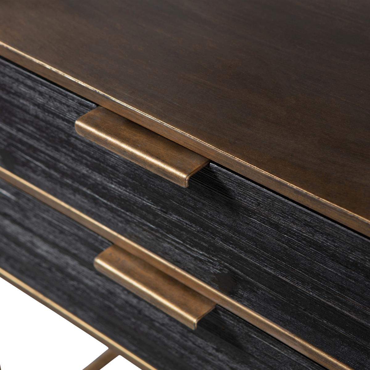 Nachttisch Polite, Messingfarben B: 45 Cm - Messingfarben/Schwarz, Design, Holz/Metall (45/38/62cm) - Livetastic