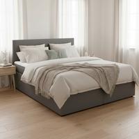 Boxspringová postel LUCY 180x200, šedá - šedá/antracitová, Moderní, dřevo/kompozitní dřevo (180/200cm) - Bessagi Home