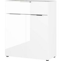 KOMODA OAKLAND - bílá/černá, Moderní, kov/kompozitní dřevo (83/102/42cm) - Premium Living