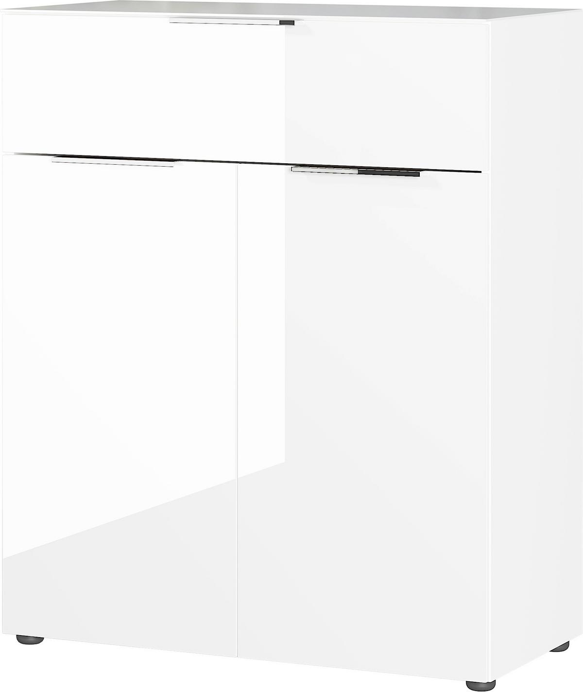 KOMODA OAKLAND - bílá/černá, Moderní, kov/kompozitní dřevo (83/102/42cm) - Premium Living