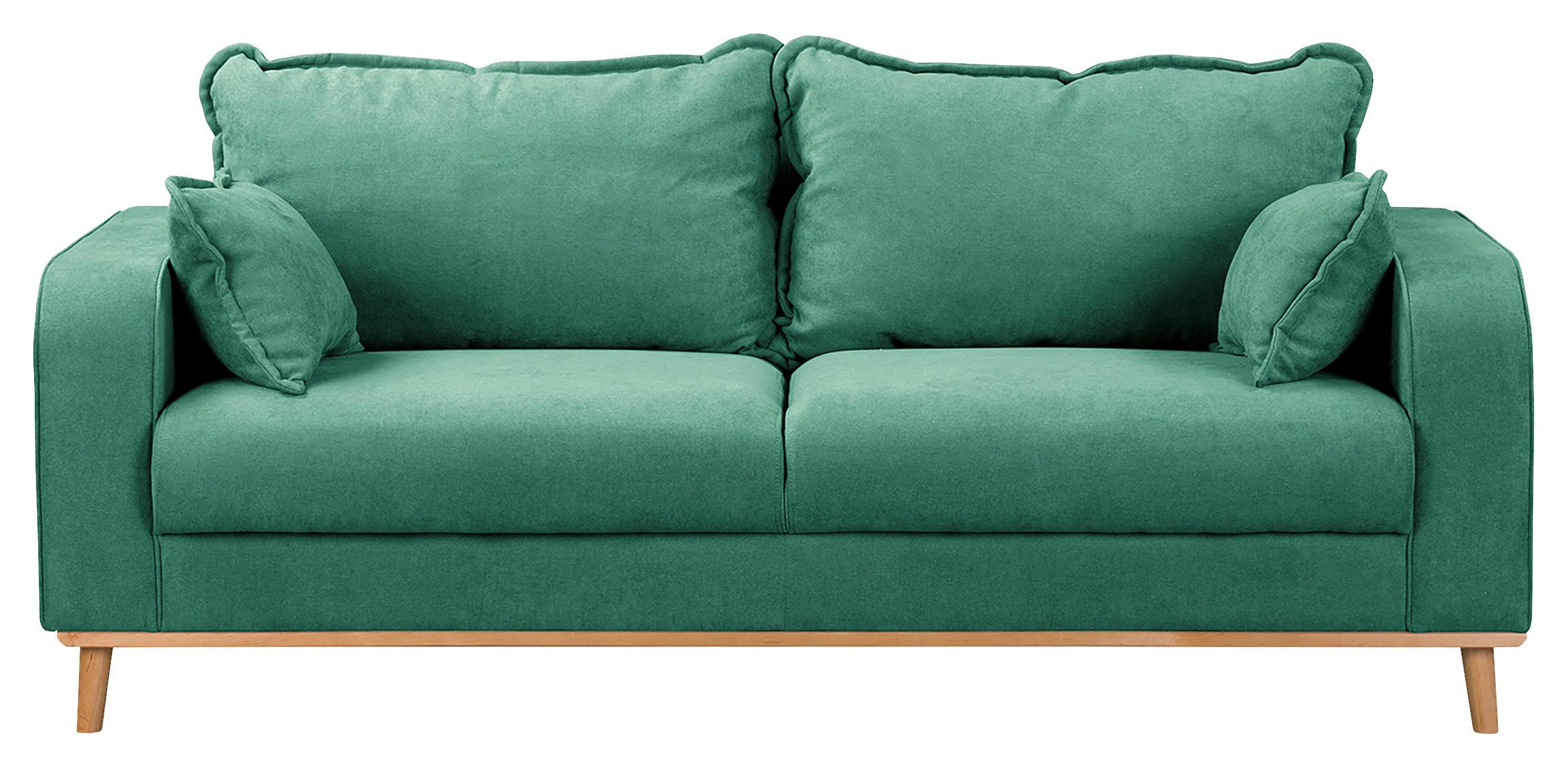 3-Sitzer-Sofa Beata Mintgrün B: 193 cm - Wengefarben/Mintgrün, Design, Textil (193/86/87cm) - Livetastic