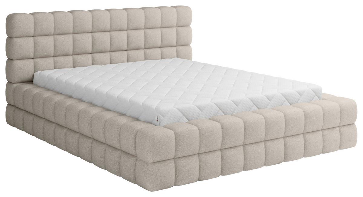 Polsterbett Dizzle Beige Lf: 160x200 cm - Beige/Schwarz, MODERN, Holz/Textil (160/200cm) - MID.YOU