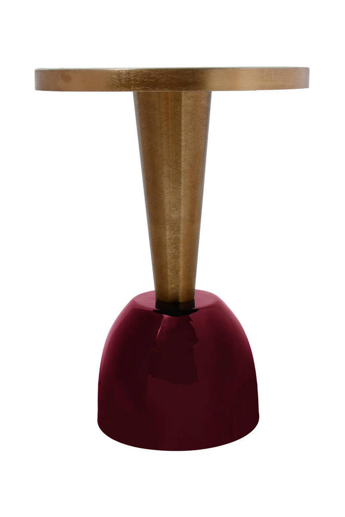 Beistelltisch Art Deco Altrosa/Pflaume - Pflaume/Altrosa, Trend, Metall (41/56cm) - Kayoom