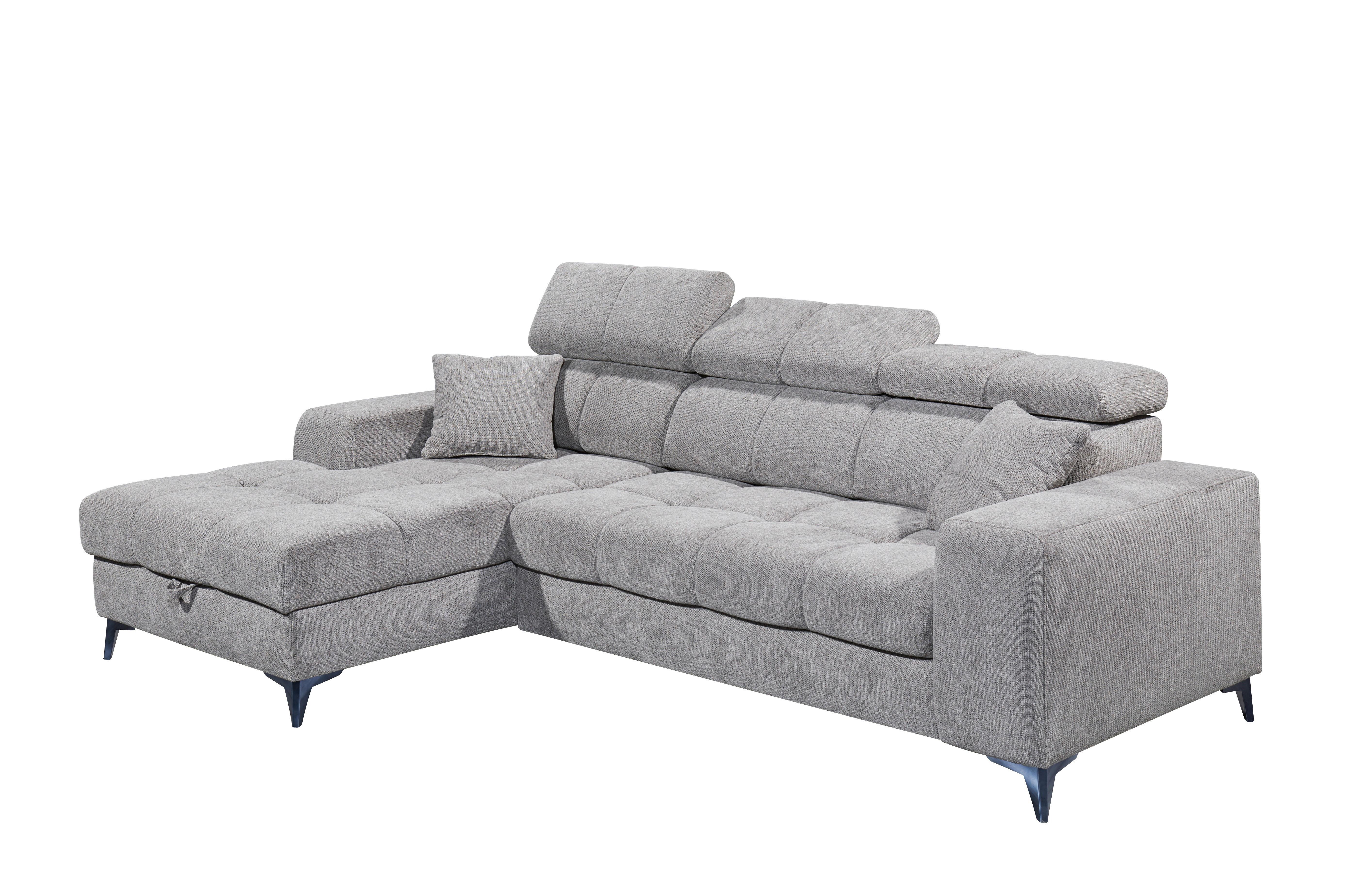Ecksofa Sydney Taupe S: 172/268 cm - Taupe/Schwarz, KONVENTIONELL, Textil (172/268cm) - MID.YOU