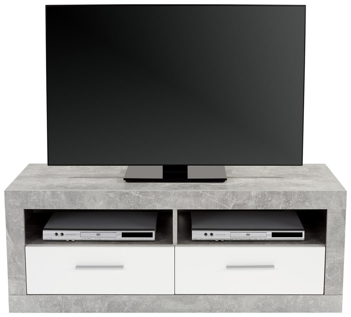 TV DIEL MALTA - čierna/sivá, Modern, kompozitné drevo/plast (128/50/42cm) - Based