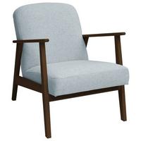 Sessel Retro - Pastellblau/Dunkelbraun, Natur, Holz/Textil (63/78/78cm) - Livetastic