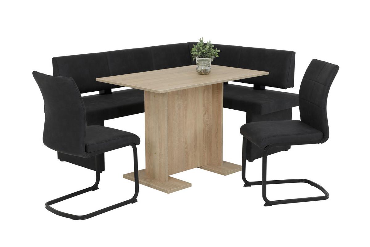 Eckbank Pia Anthrazit, S: 128x168 cm - Anthrazit, MODERN, Textil (128/168cm) - MID.YOU