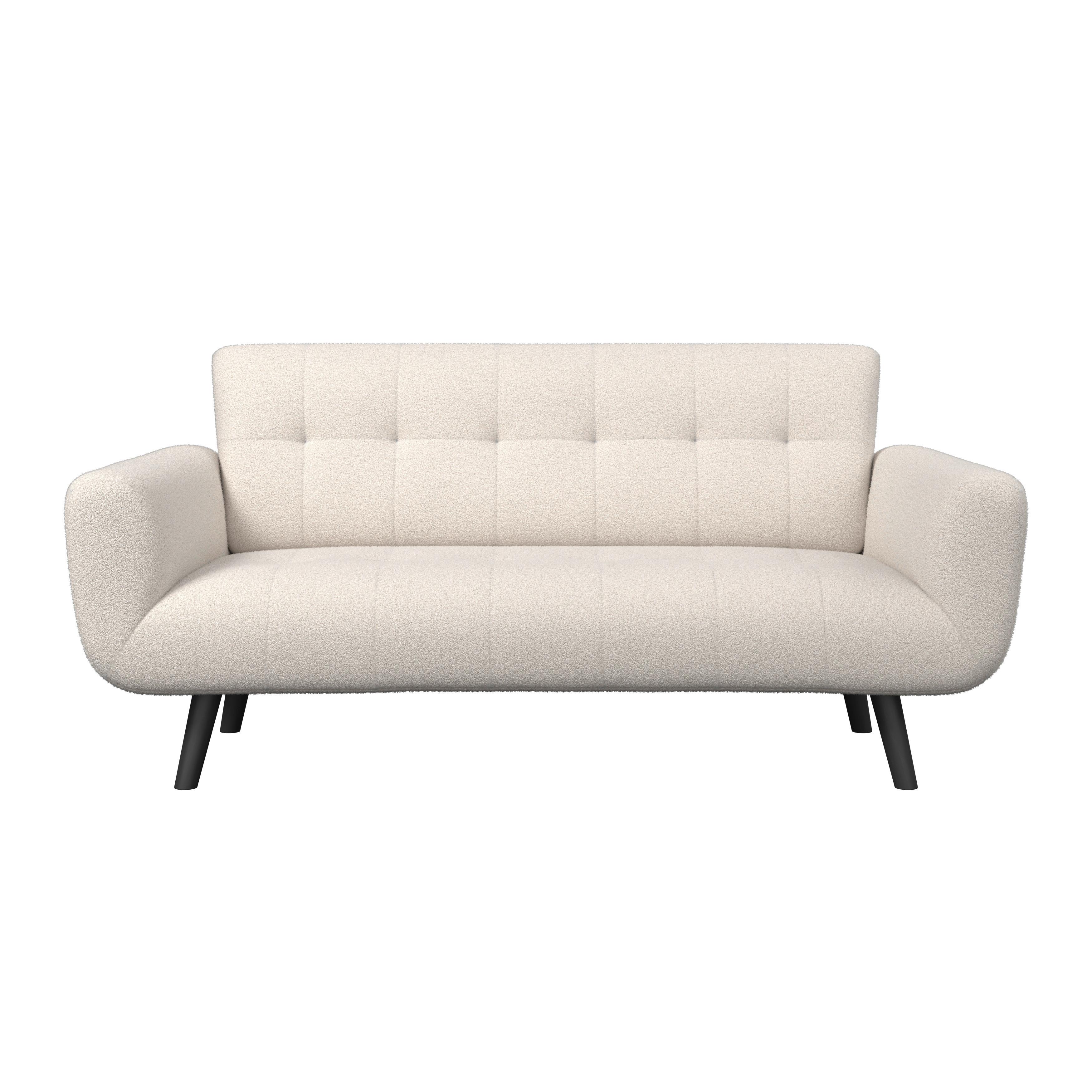 2-Sitzer-Sofa Stockholm weiß, B: 183 cm - Schwarz/Weiß, MODERN, Holz/Textil (183/82/82cm)