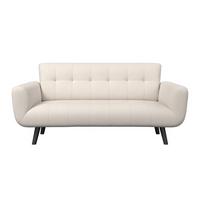 2-Sitzer-Sofa Stockholm weiß, B: 183 cm - Schwarz/Weiß, MODERN, Holz/Textil (183/82/82cm)