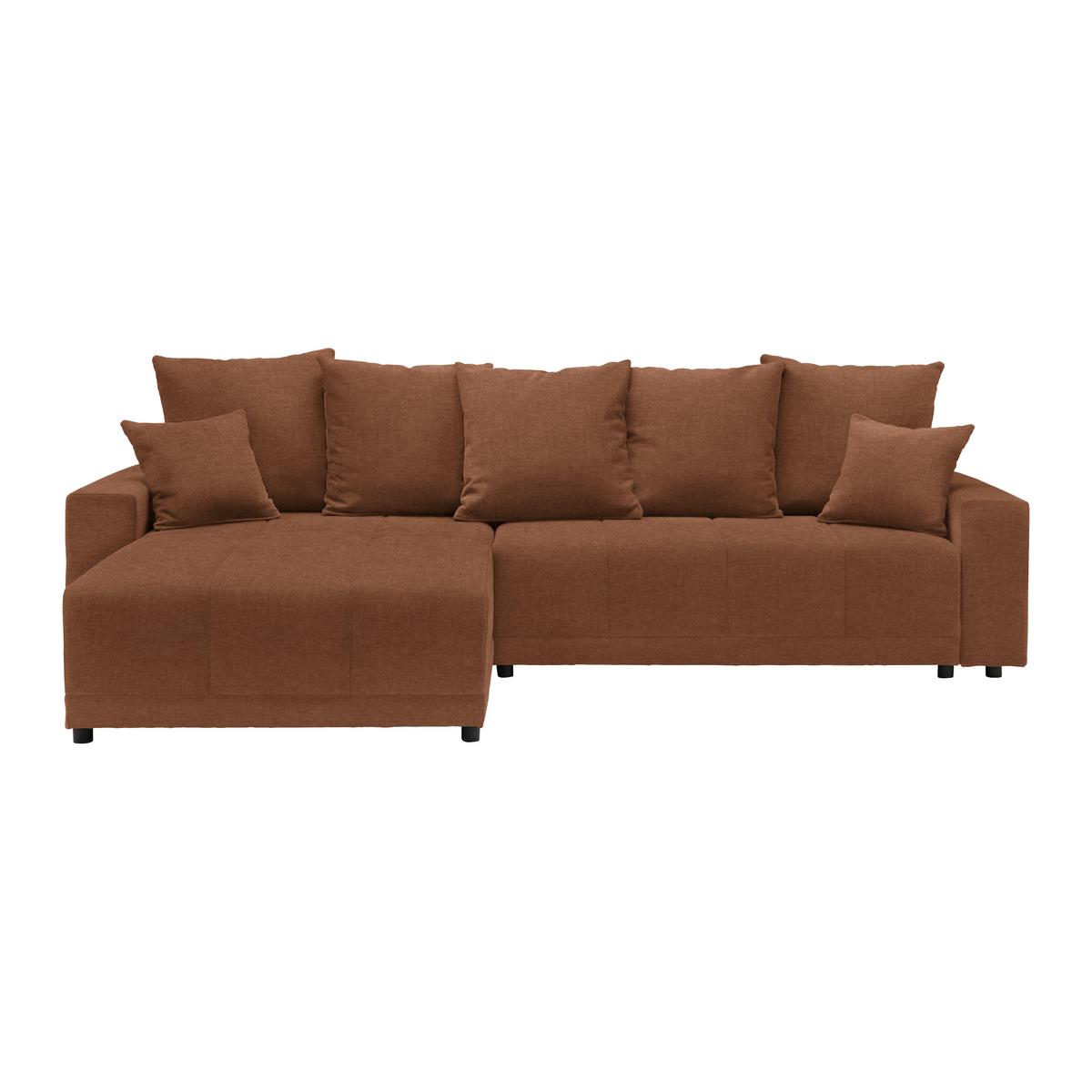 Rohová sedačka ALATRI, oboustr.,koňaková,s polštáři - černá/zelená, Moderní, textil/plast (289/90/176cm) - Based