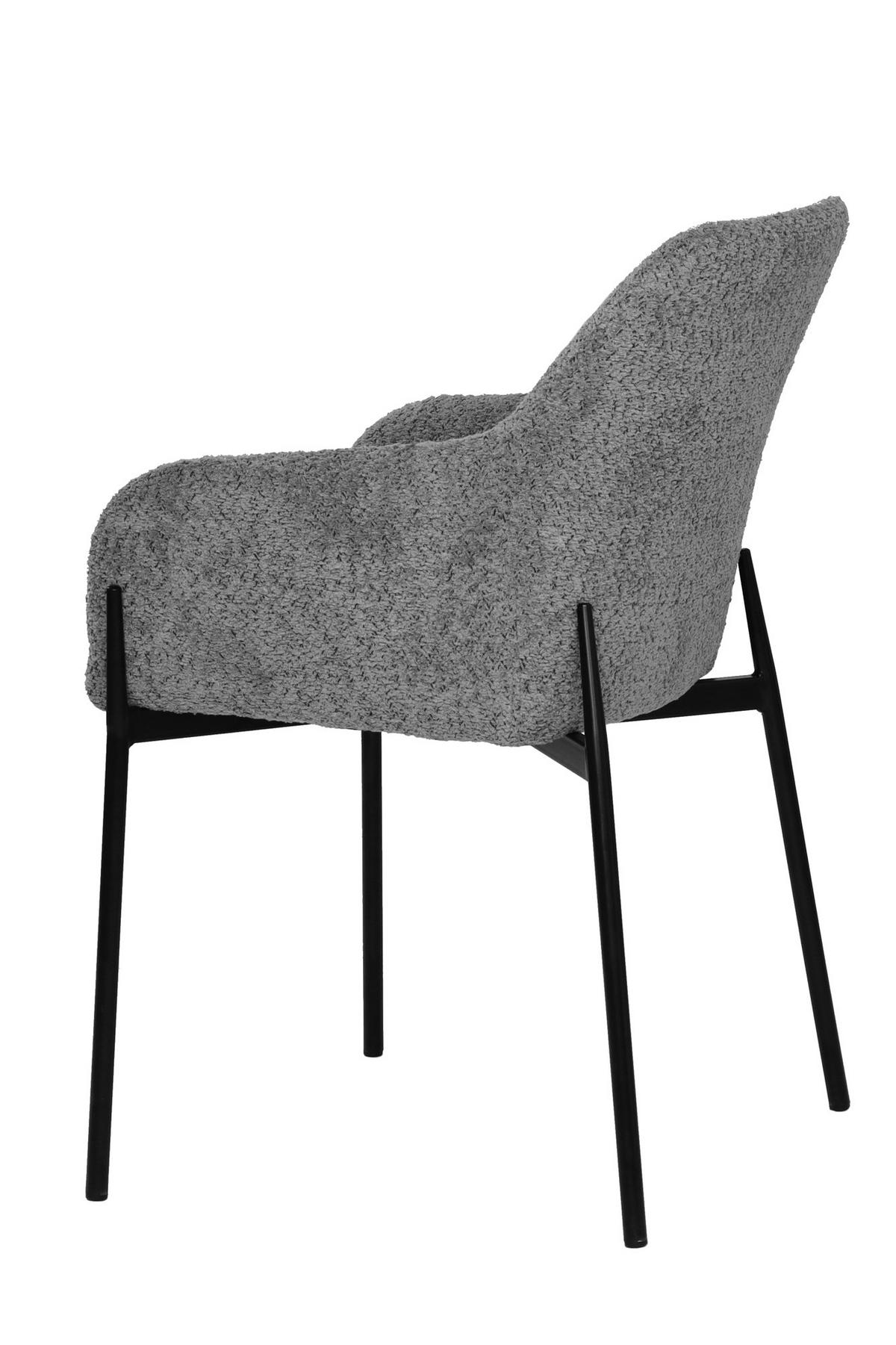 ARMLEHNSTUHL-SET Schwarz/Grau 2-teilig - Schwarz/Grau, MODERN, Textil/Metall (63/79/51cm) - MID.YOU