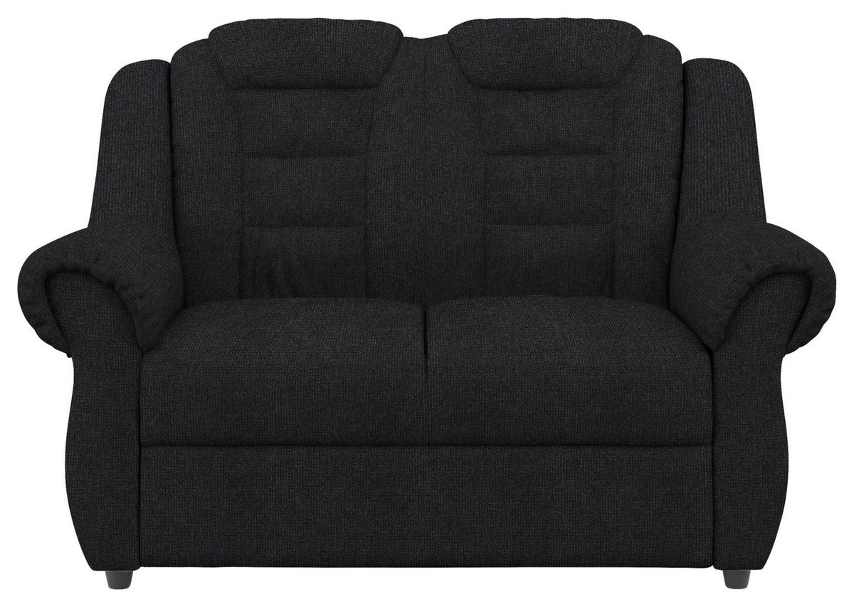 Sitzgarnitur 3-tlg. Boston Schwarz Chenille - Schwarz, KONVENTIONELL, Textil - Livetastic