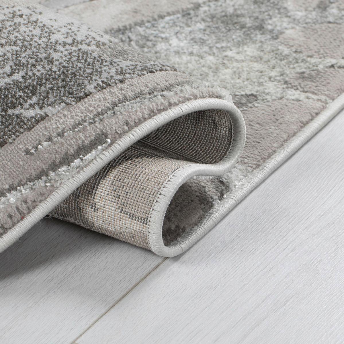 Webteppich Marbled - Silberfarben, KONVENTIONELL, Textil (200/290cm)