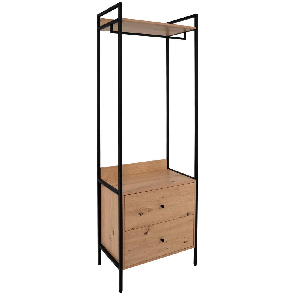 Garderobe Dhaka Eichefarben/Schwarz B: 64 cm
