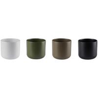 Obal na květináč LUIS - bílá/černá, Moderní, keramika (26,5/26cm) - Mömax