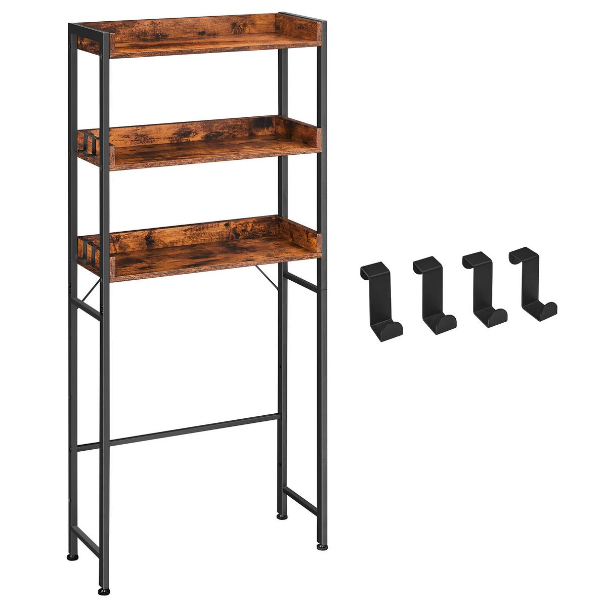Waschmaschinenschrank Bts002b01v1 - Schwarz/Braun, Trend, Holzwerkstoff/Metall (63/165/25cm) - MID.YOU
